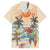 Personalized Christmas In July - Hawaii Retro Family Matching Off The Shoulder Long Sleeve Dress and Hawaiian Shirt Lost In Parrot-dise