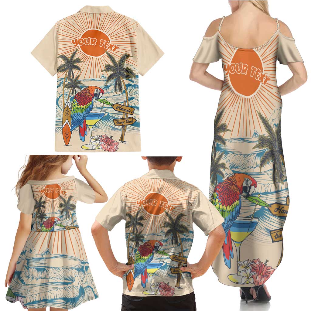 Personalized Christmas In July - Hawaii Retro Family Matching Summer Maxi Dress and Hawaiian Shirt Lost In Parrot-dise