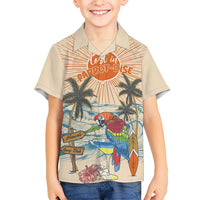 Personalized Christmas In July - Hawaii Retro Kid Hawaiian Shirt Lost In Parrot-dise LT7 Kid Beige - Polynesian Pride