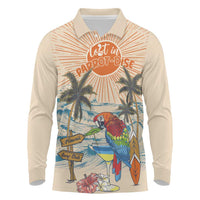 Personalized Christmas In July - Hawaii Retro Long Sleeve Polo Shirt Lost In Parrot-dise