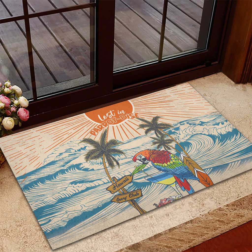 Christmas In July - Hawaii Retro Rubber Doormat Lost In Parrot-dise LT7 - Polynesian Pride