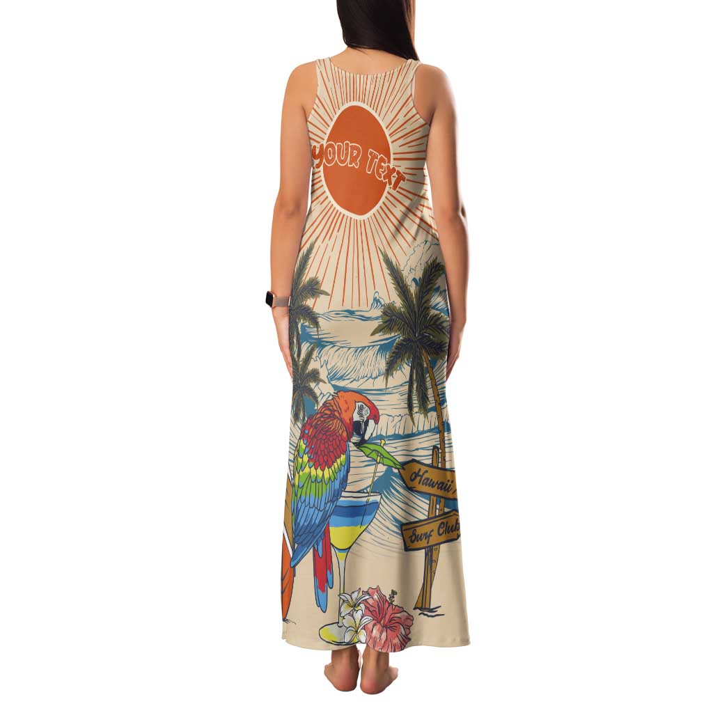 Personalized Christmas In July - Hawaii Retro Tank Maxi Dress Lost In Parrot-dise