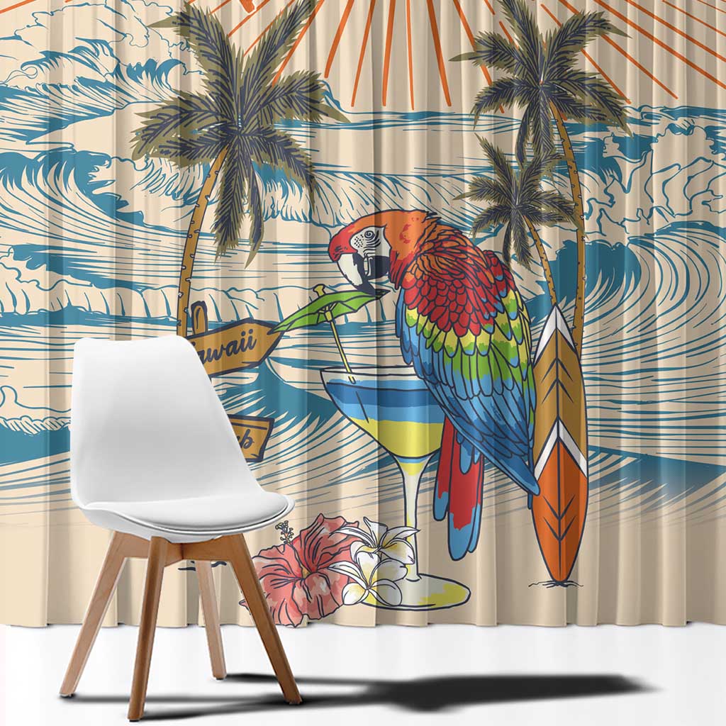 Christmas In July - Hawaii Retro Window Curtain Lost In Parrot-dise LT7 - Polynesian Pride