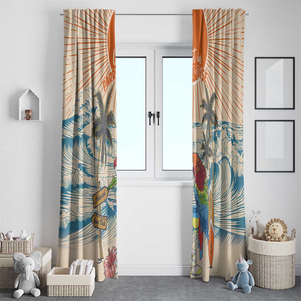Christmas In July - Hawaii Retro Window Curtain Lost In Parrot-dise LT7 - Polynesian Pride