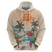 Personalized Christmas In July - Hawaii Retro Zip Hoodie Lost In Parrot-dise