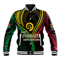 Personalised Vanuatu Baseball Jacket 44th Hapi Indipendens Long LT7 Unisex Black - Polynesian Pride
