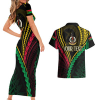 Personalised Vanuatu Couples Matching Short Sleeve Bodycon Dress and Hawaiian Shirt 44th Hapi Indipendens Long LT7 - Polynesian Pride