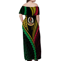 Personalised Vanuatu Off Shoulder Maxi Dress 44th Hapi Indipendens Long LT7 - Polynesian Pride