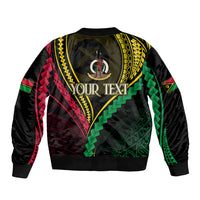 Personalised Vanuatu Sleeve Zip Bomber Jacket 44th Hapi Indipendens Long LT7 - Polynesian Pride