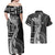 Fiji Rugby Personalised Bula Masi Couples Matching Off Shoulder Maxi Dress and Hawaiian Shirt Fish Tail Kaivity Cibi - Black