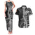 Fiji Rugby Personalised Bula Masi Couples Matching Tank Maxi Dress and Hawaiian Shirt Fish Tail Kaivity Cibi - Black