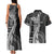 Fiji Rugby Personalised Bula Masi Couples Matching Tank Maxi Dress and Hawaiian Shirt Fish Tail Kaivity Cibi - Black