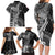 Fiji Rugby Personalised Bula Masi Family Matching Long Sleeve Bodycon Dress and Hawaiian Shirt Fish Tail Kaivity Cibi - Black