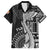 Fiji Rugby Personalised Bula Masi Family Matching Off The Shoulder Long Sleeve Dress and Hawaiian Shirt Fish Tail Kaivity Cibi - Black