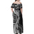 Fiji Rugby Personalised Bula Masi Family Matching Off Shoulder Maxi Dress and Hawaiian Shirt Fish Tail Kaivity Cibi - Black