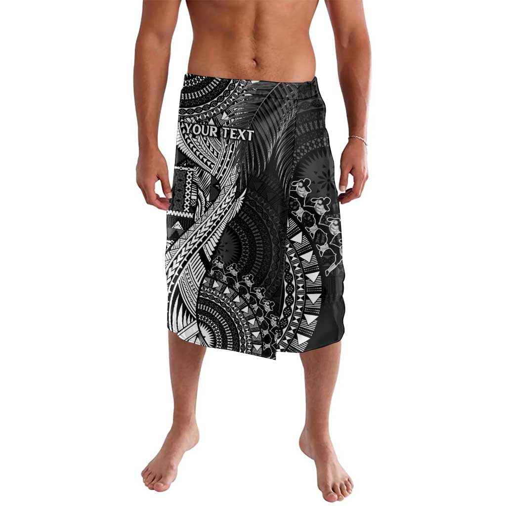 Fiji Rugby Personalised Bula Masi Lavalava Fish Tail Kaivity Cibi - Black