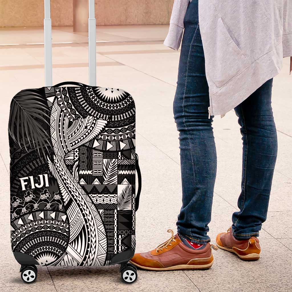 Fiji Rugby Bula Masi Luggage Cover Fish Tail Kaivity Cibi - Black