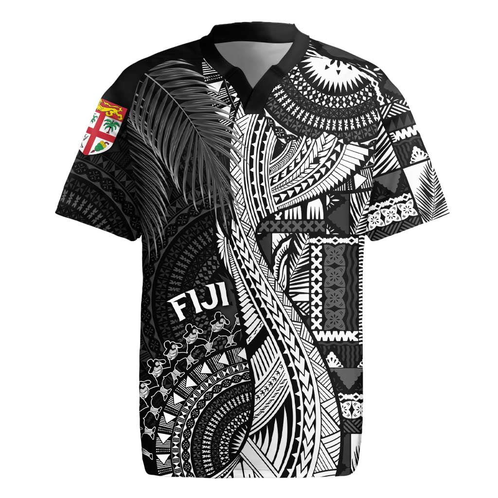 Fiji Rugby Personalised Bula Masi Rugby Jersey Fish Tail Kaivity Cibi - Black