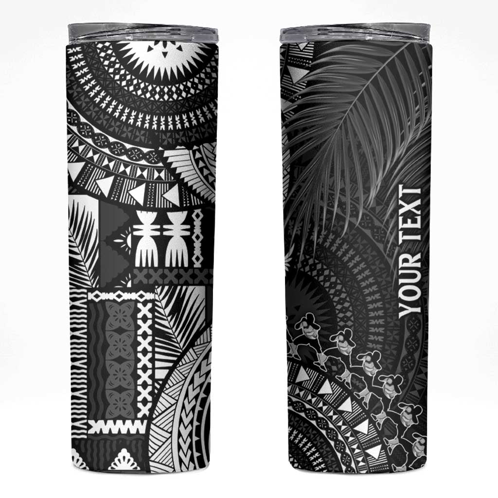 Fiji Rugby Personalised Bula Masi Skinny Tumbler Fish Tail Kaivity Cibi - Black