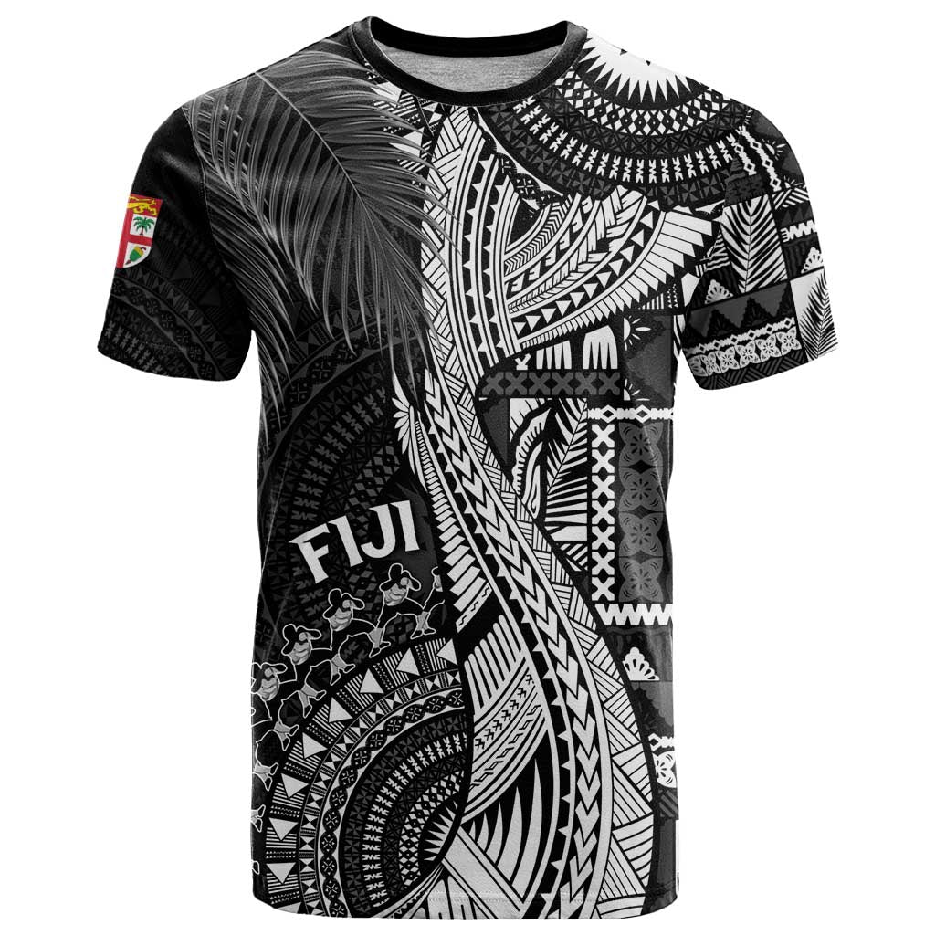 Fiji Rugby Personalised Bula Masi T Shirt Fish Tail Kaivity Cibi - Black