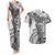 Fiji Rugby Personalised Bula Masi Couples Matching Tank Maxi Dress and Hawaiian Shirt Fish Tail Kaivity Cibi - White