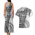 Fiji Rugby Personalised Bula Masi Couples Matching Tank Maxi Dress and Hawaiian Shirt Fish Tail Kaivity Cibi - White