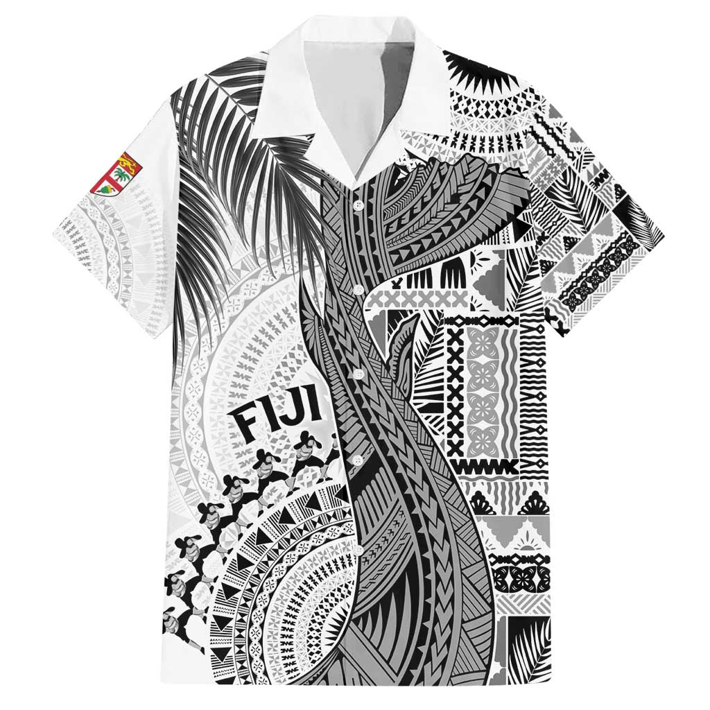Fiji Rugby Personalised Bula Masi Family Matching Short Sleeve Bodycon Dress and Hawaiian Shirt Fish Tail Kaivity Cibi - White