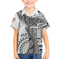 Fiji Rugby Personalised Bula Masi Family Matching Summer Maxi Dress and Hawaiian Shirt Fish Tail Kaivity Cibi - White