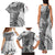 Fiji Rugby Personalised Bula Masi Family Matching Tank Maxi Dress and Hawaiian Shirt Fish Tail Kaivity Cibi - White