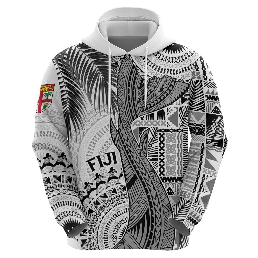 Fiji Rugby Personalised Bula Masi Hoodie Fish Tail Kaivity Cibi - White