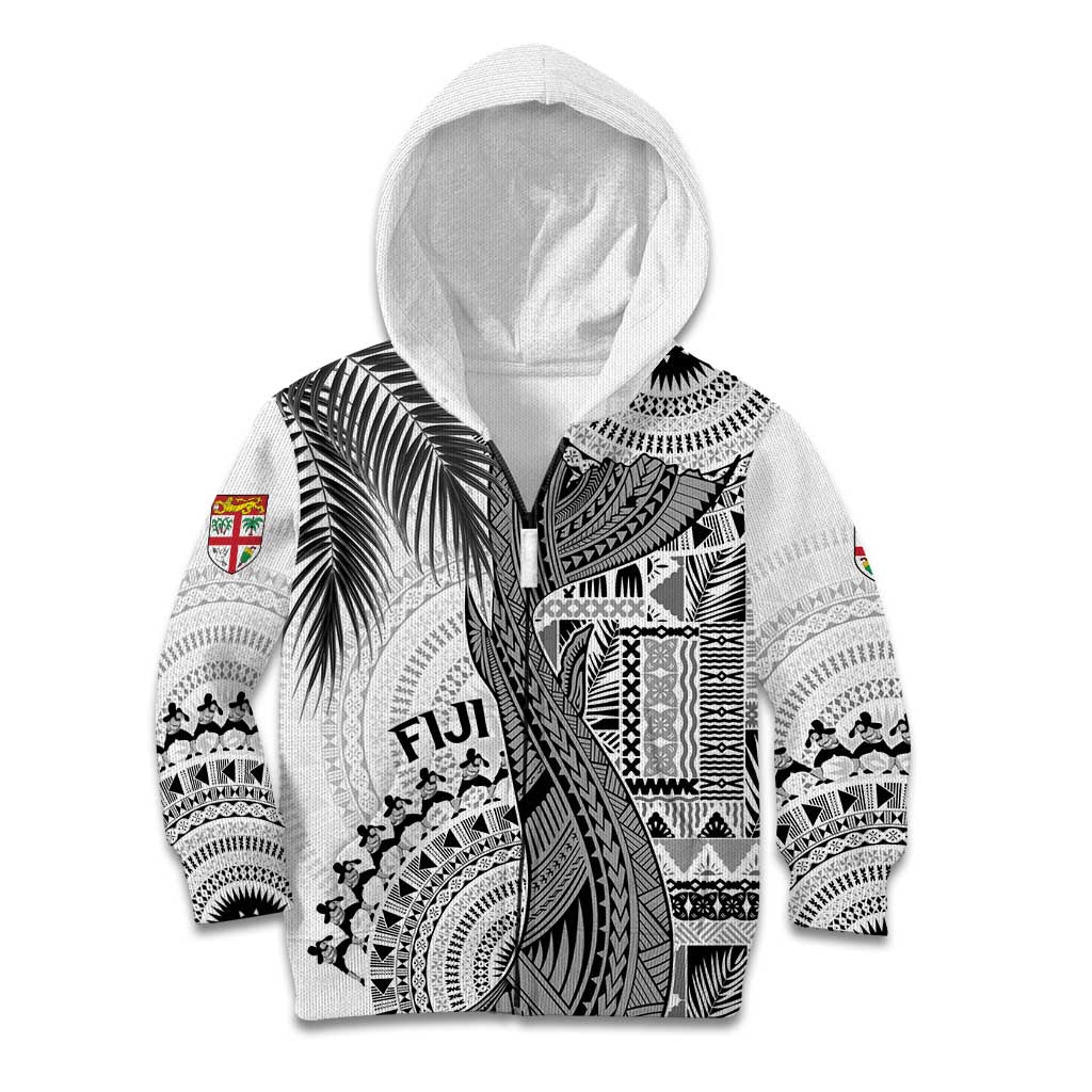 Fiji Rugby Personalised Bula Masi Kid Hoodie Fish Tail Kaivity Cibi - White
