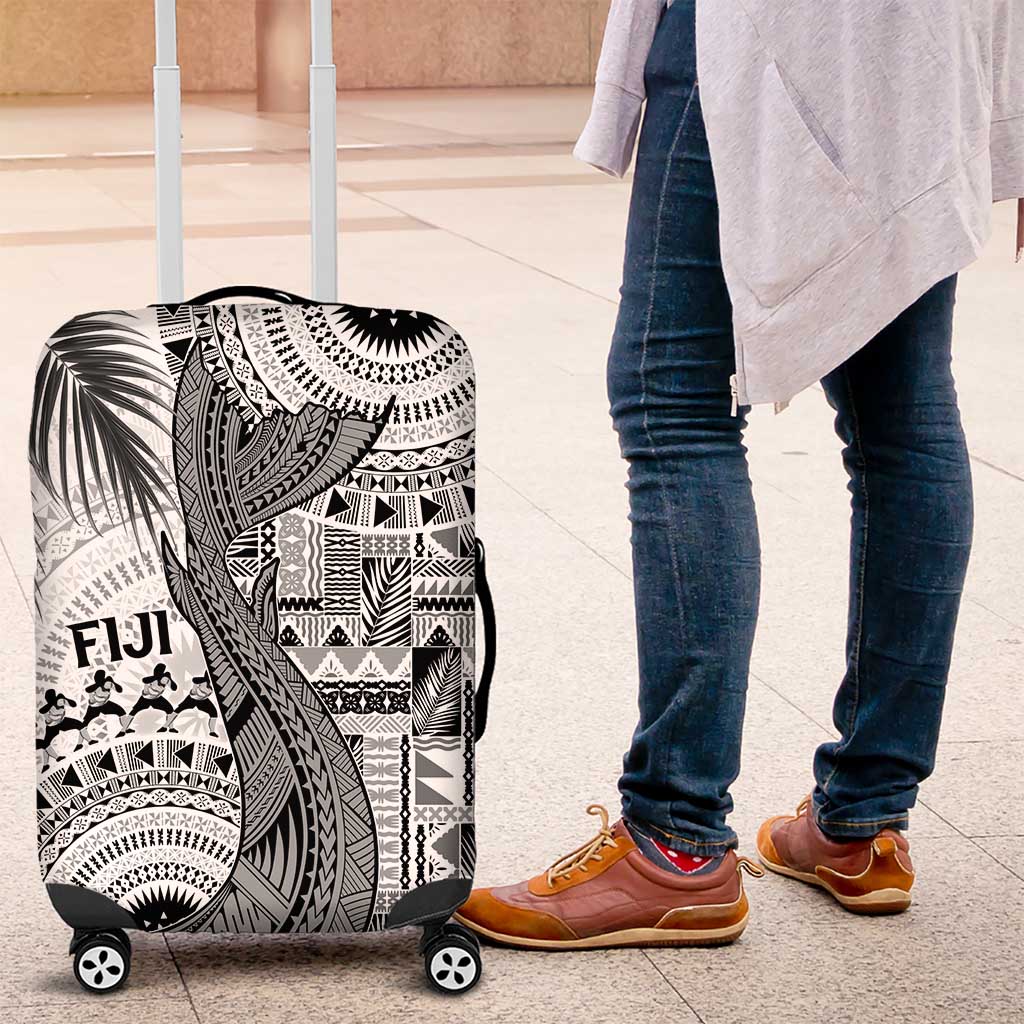 Fiji Rugby Bula Masi Luggage Cover Fish Tail Kaivity Cibi - White