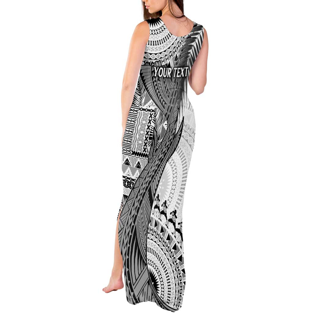 Fiji Rugby Personalised Bula Masi Tank Maxi Dress Fish Tail Kaivity Cibi - White