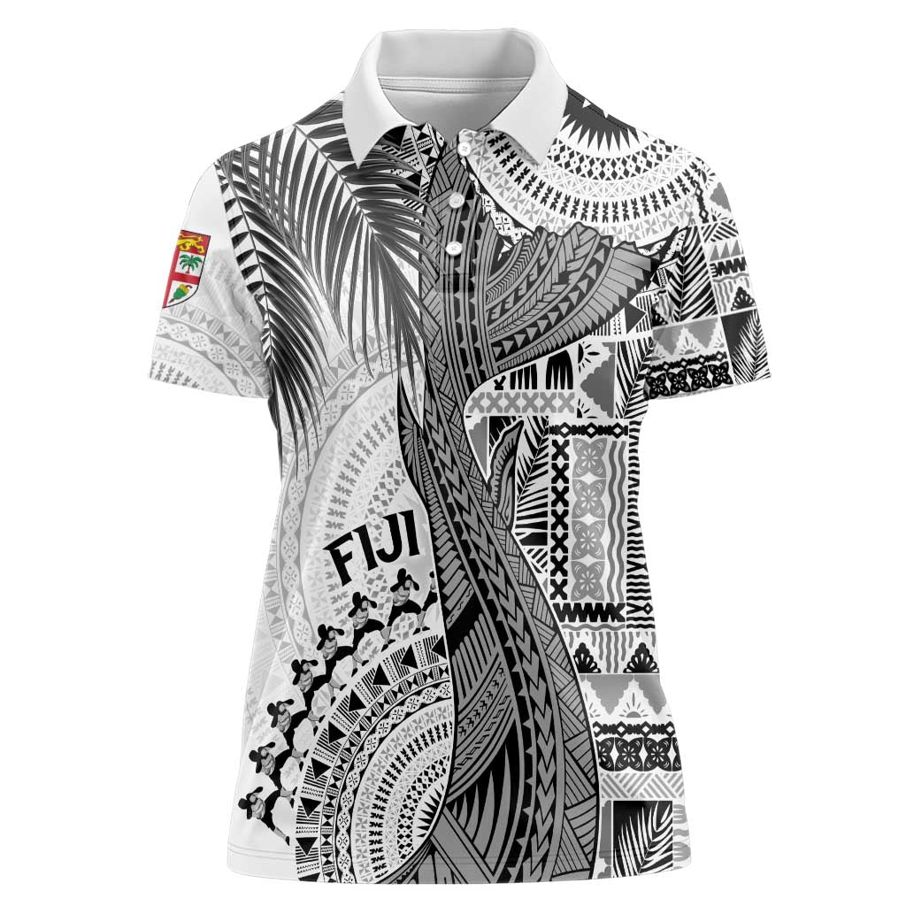 Fiji Rugby Personalised Bula Masi Women Polo Shirt Fish Tail Kaivity Cibi - White