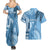 Fiji Rugby Personalised Bula Masi Couples Matching Summer Maxi Dress and Hawaiian Shirt Fish Tail Kaivity Cibi - Turquoise