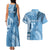 Fiji Rugby Personalised Bula Masi Couples Matching Tank Maxi Dress and Hawaiian Shirt Fish Tail Kaivity Cibi - Turquoise