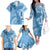 Fiji Rugby Personalised Bula Masi Family Matching Off The Shoulder Long Sleeve Dress and Hawaiian Shirt Fish Tail Kaivity Cibi - Turquoise