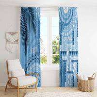 Fiji Rugby Bula Masi Window Curtain Fish Tail Kaivity Cibi - Turquoise