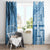 Fiji Rugby Bula Masi Window Curtain Fish Tail Kaivity Cibi - Turquoise