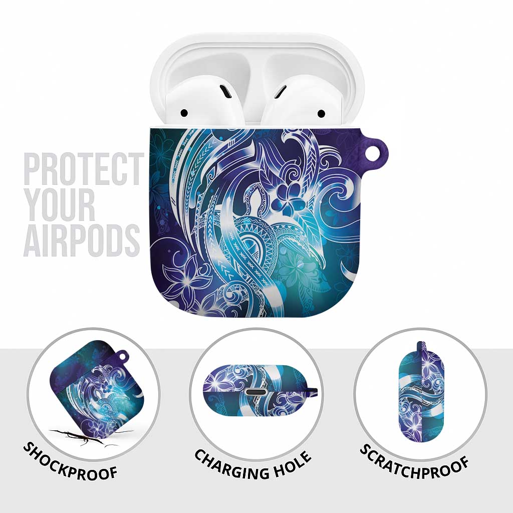 Aloha Hawaii Turtle AirPods Case Teal Purple Ribbon LT7 - Polynesian Pride