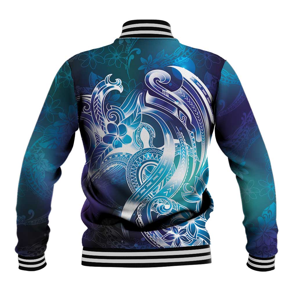 Aloha Hawaii Turtle Baseball Jacket Teal Purple Ribbon LT7 - Polynesian Pride