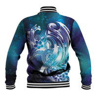 Aloha Hawaii Turtle Baseball Jacket Teal Purple Ribbon LT7 - Polynesian Pride