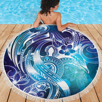 Aloha Hawaii Turtle Beach Blanket Teal Purple Ribbon LT7 - Polynesian Pride