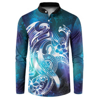 Aloha Hawaii Turtle Button Sweatshirt Teal Purple Ribbon LT7 Purple Teal - Polynesian Pride