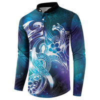Aloha Hawaii Turtle Button Sweatshirt Teal Purple Ribbon LT7 - Polynesian Pride