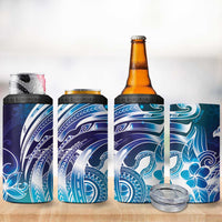 Aloha Hawaii Turtle 4 in 1 Can Cooler Tumbler Teal Purple Ribbon - Polynesian Pride