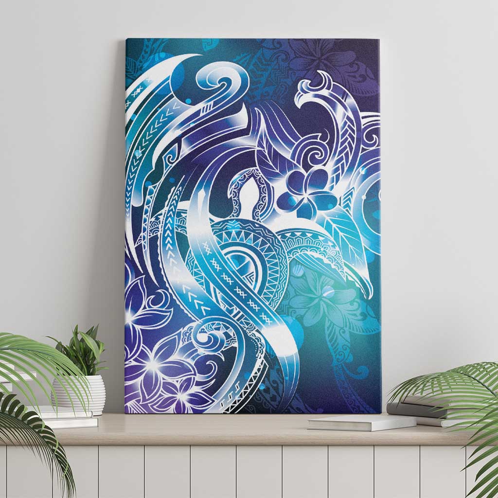 Aloha Hawaii Turtle Canvas Wall Art Teal Purple Ribbon LT7 - Polynesian Pride