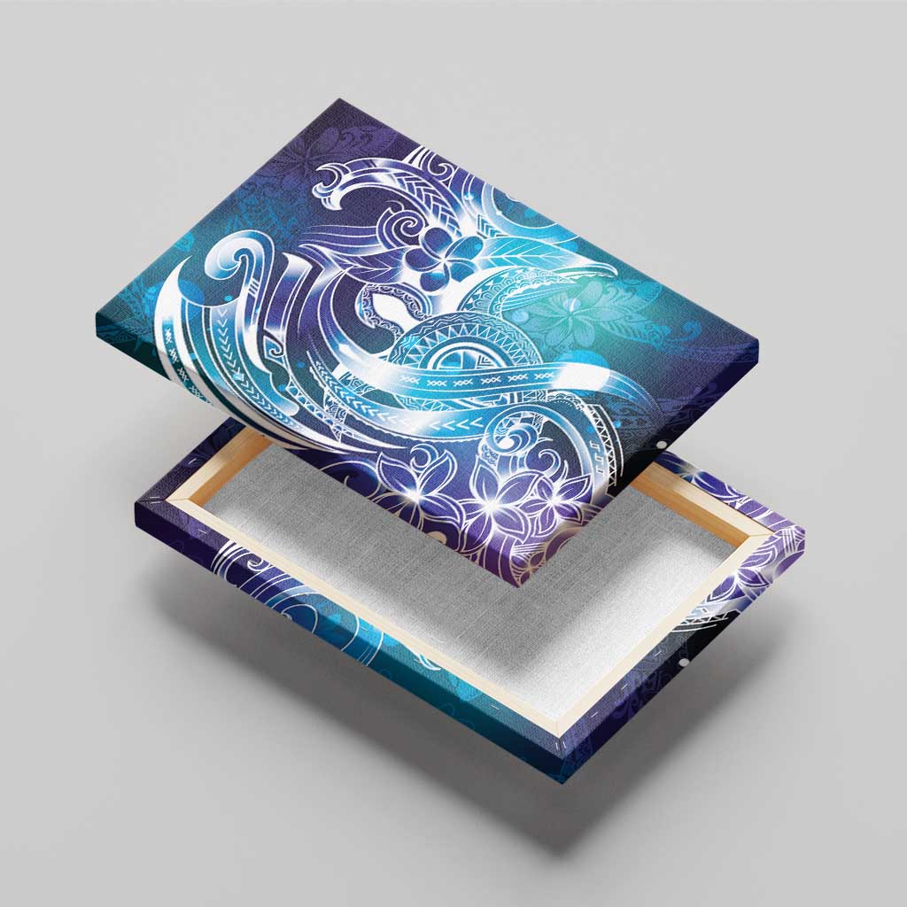 Aloha Hawaii Turtle Canvas Wall Art Teal Purple Ribbon LT7 - Polynesian Pride