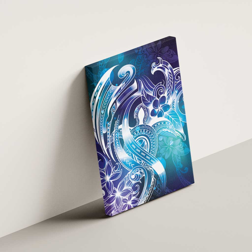Aloha Hawaii Turtle Canvas Wall Art Teal Purple Ribbon LT7 - Polynesian Pride