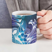 Aloha Hawaii Turtle Ceramic Mug Teal Purple Ribbon LT7 - Polynesian Pride